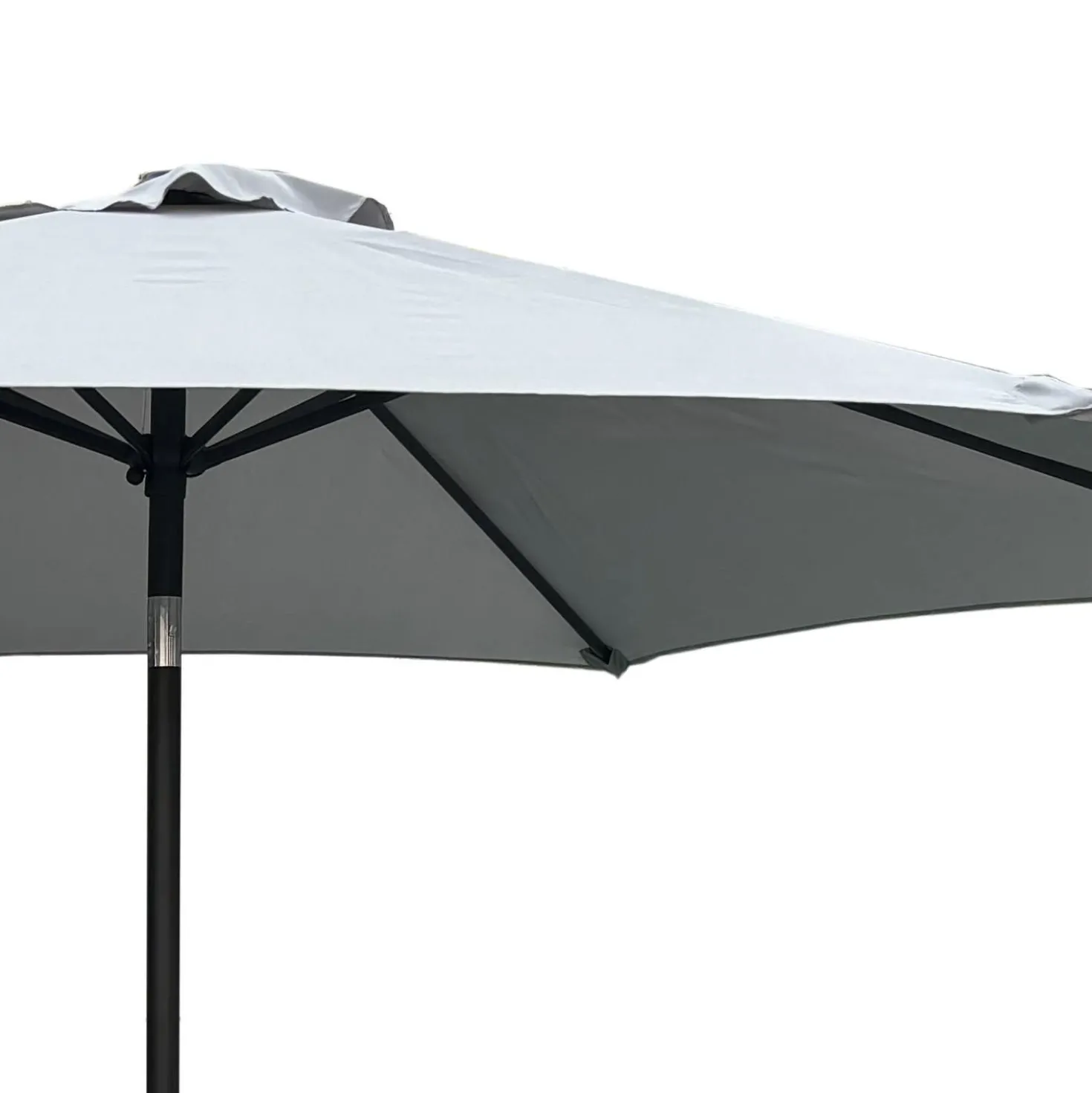 Parasol gris inclinable avec base - 9 pi