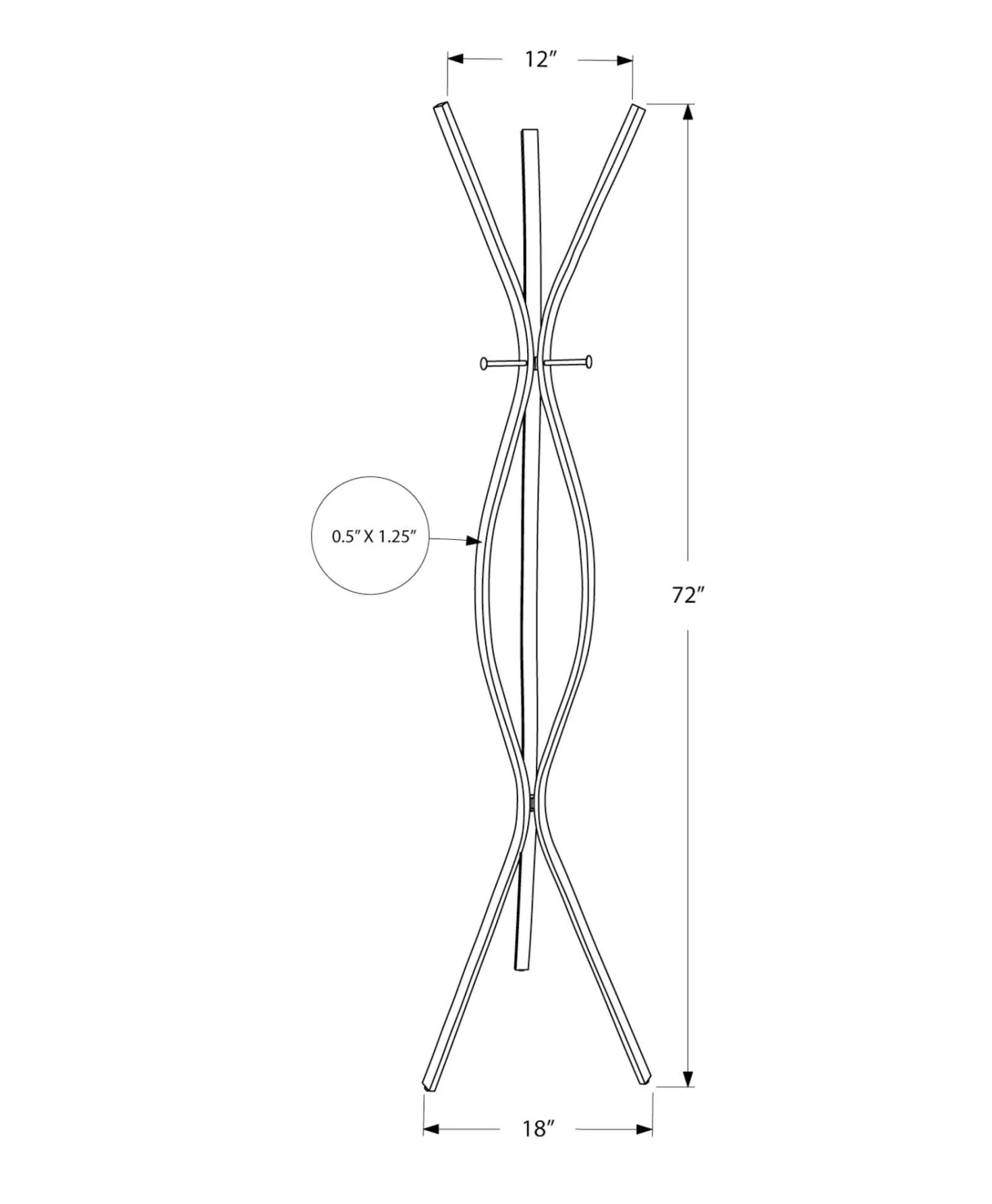 Patère - 72"H, style contemporain métal espresso