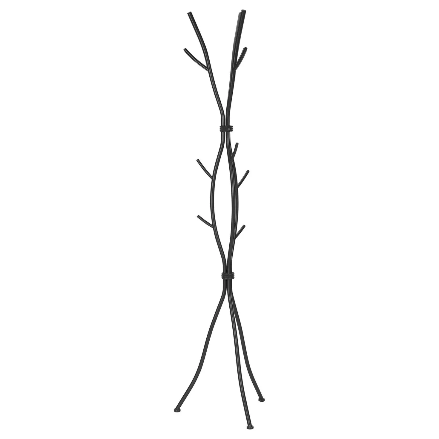 Patère sur pied - 74"H, métal martele noir