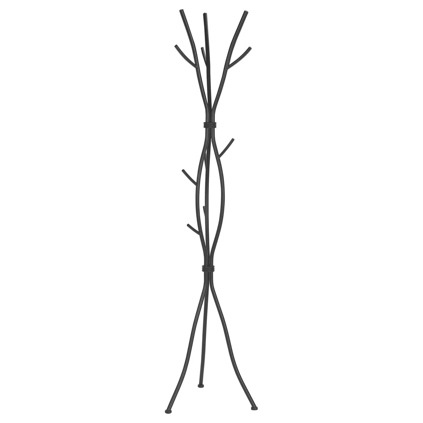 Patère sur pied - 74"H, métal martele noir