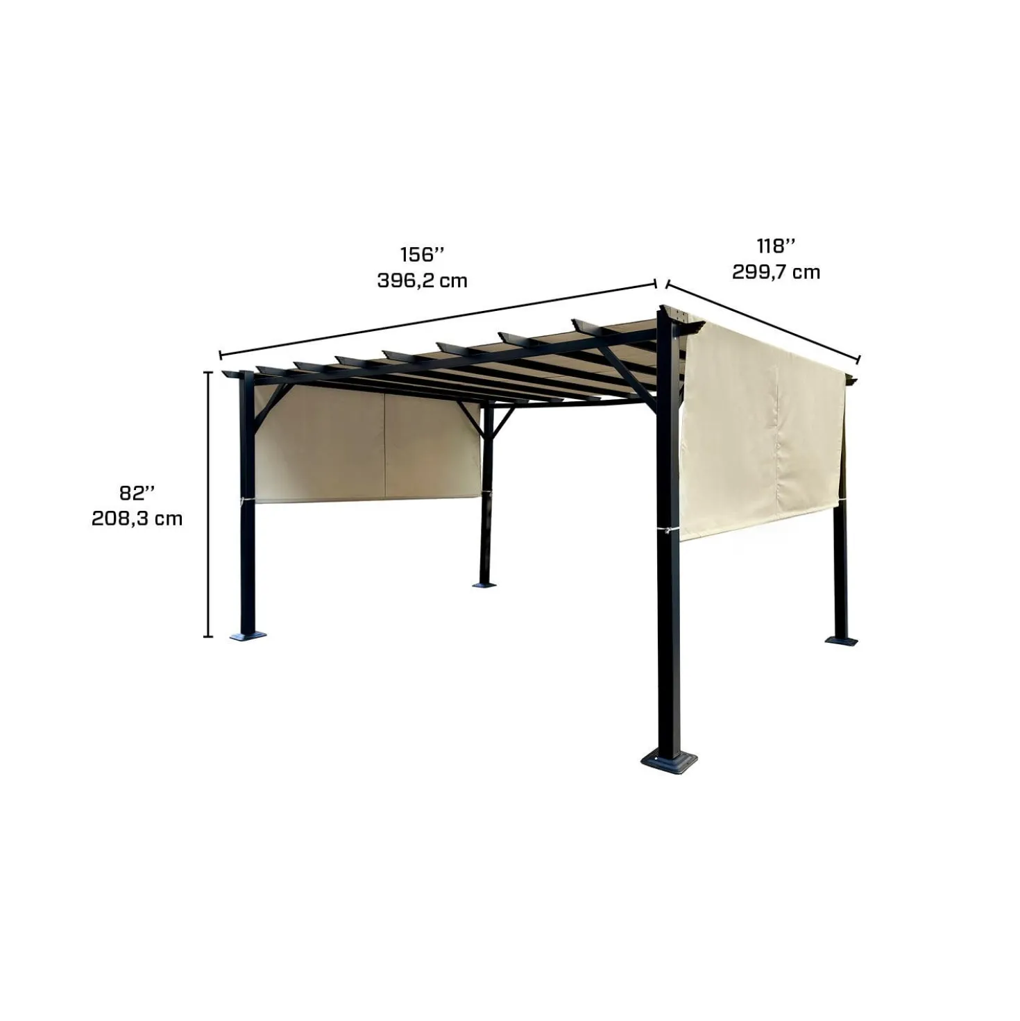 Pergola en acier 10' x 13' - beige