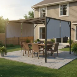 Pergola en acier 10' x 10' - gris