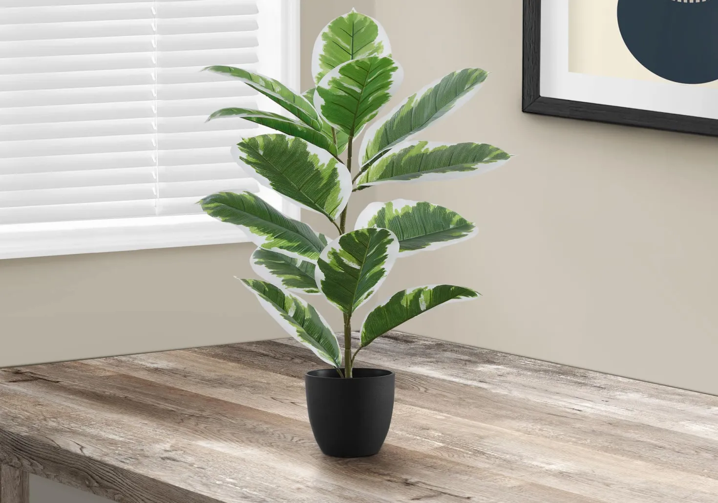 Plante artificielle - 27"H, caoutchouc intérieur pot 5"