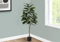 Plante artificielle - 52"H, caoutchouc intérieur pot 5"