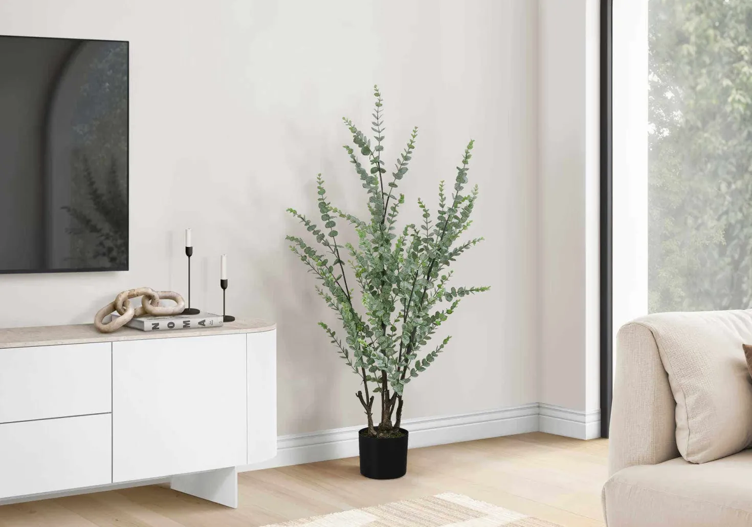 Plante artificielle - 44"H, eucalyptus intérieur pot 5"