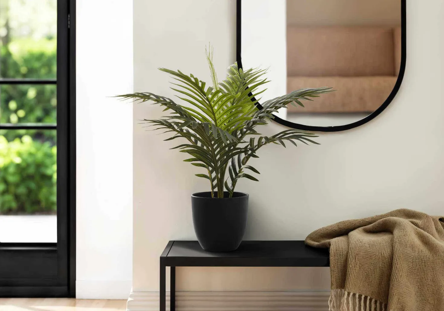 Plante artificielle - 20"H, palmier intérieur pot 5"