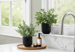 Plante artificielle - 2mcx, 11"H eucalyptus/gazon pot 5"