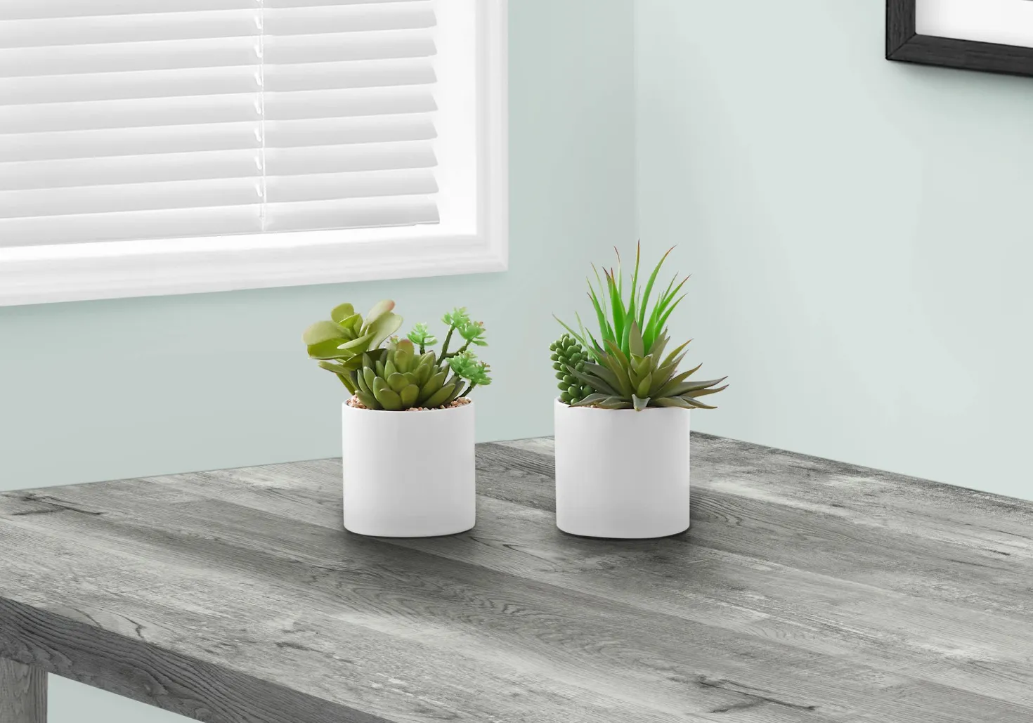 Plante artificielle - 2mcx/7"H succulent pot ceramique 3"