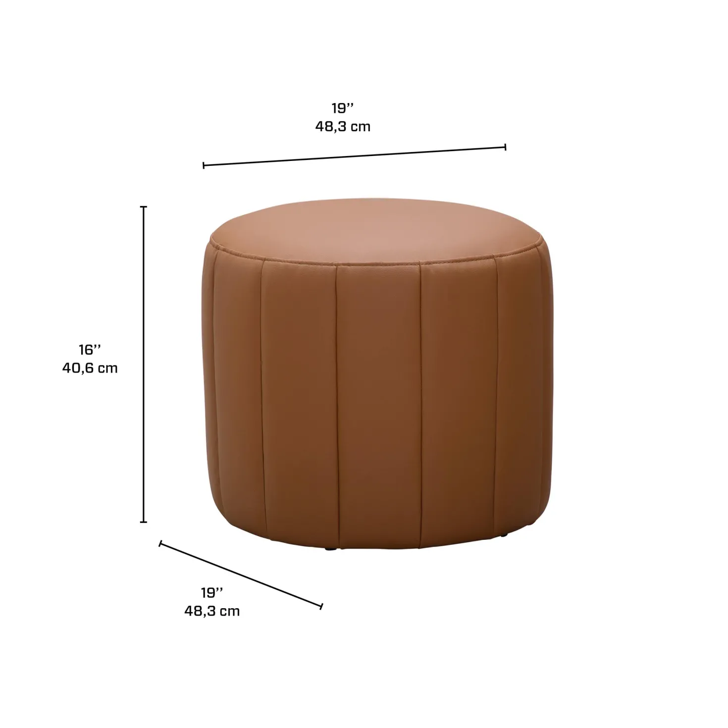 Pouf rond - tan