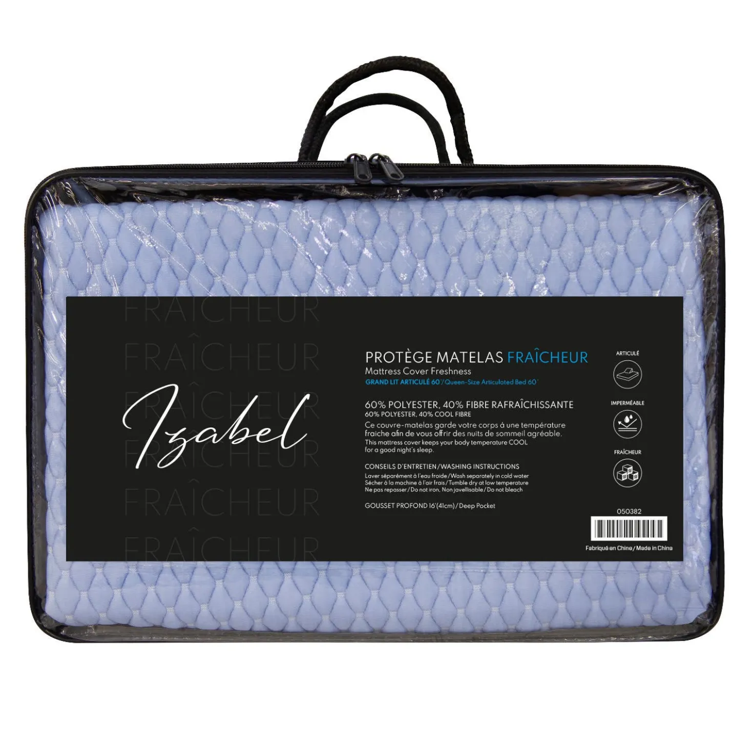 Protège-matelas imperméable et frais à têtes séparées - queen