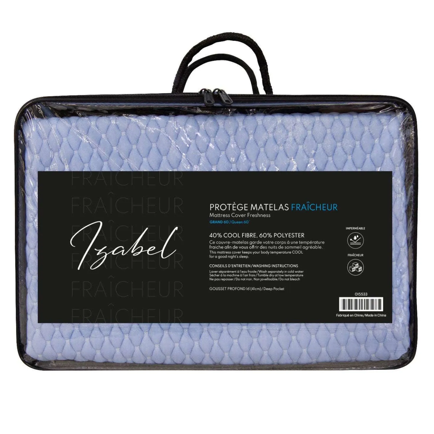 Protège-matelas imperméable et frais queen