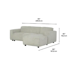 Sectionnel avec chaise longue à droite