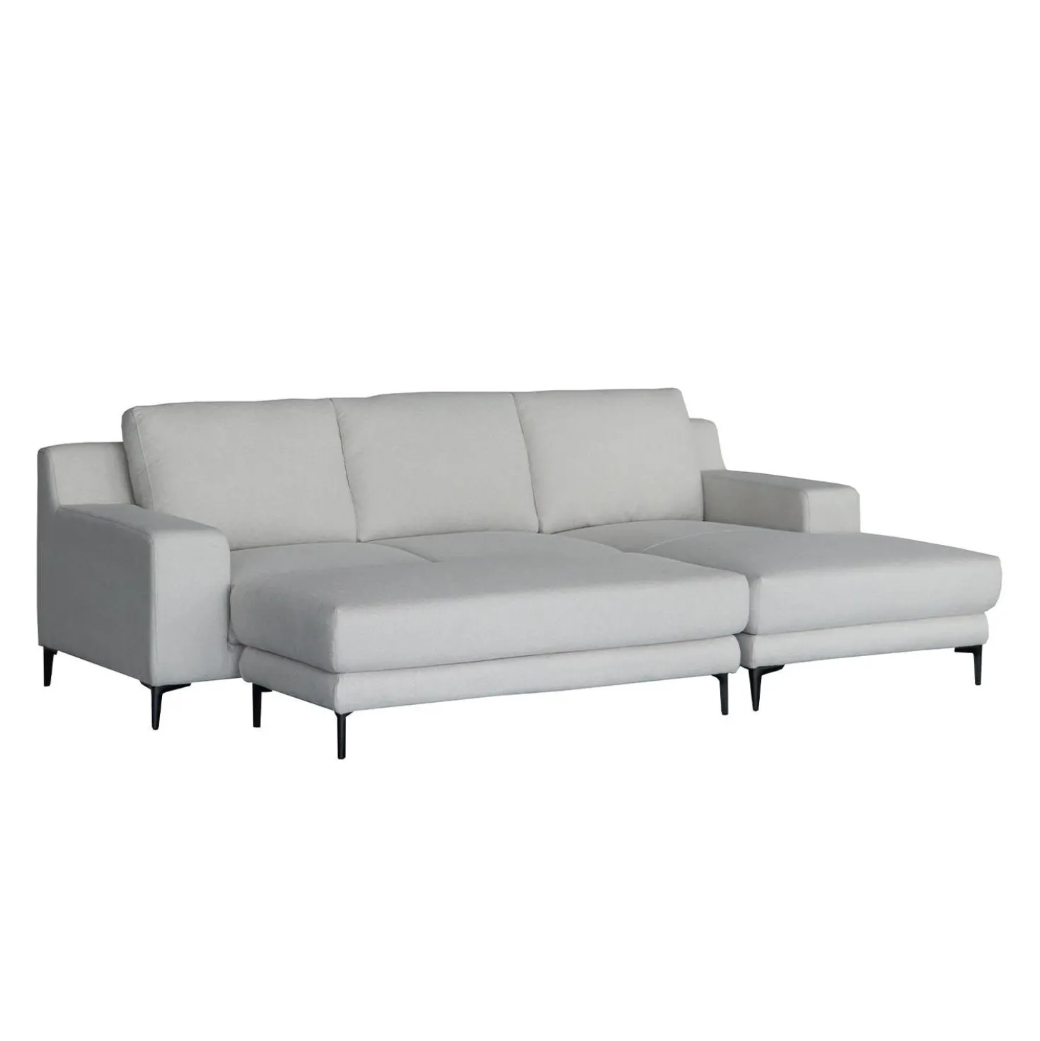 Sectionnel avec chaise longue à droite et ottoman - beige