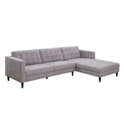 Sectionnel avec chaise longue à droite - gris