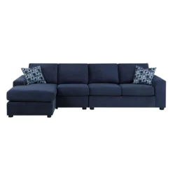 Sectionnel avec chaise longue réversible - bleu