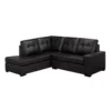Sectionnel causeuse en cuir véritable - Chaise longue à gauche