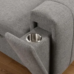 Sectionnel convertible avec chaise longue à droite, appuis-tête ajustables et rangement