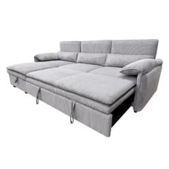 Sectionnel convertible avec chaise longue côté gauche et rangement - gris
