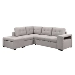 Sectionnel convertible avec chaise longue, rangement et 2 ottomans amovibles