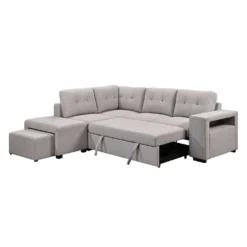 Sectionnel convertible avec chaise longue, rangement et 2 ottomans amovibles