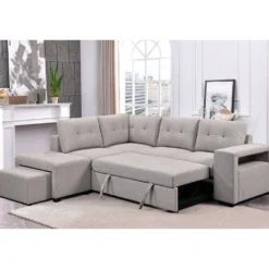 Sectionnel convertible avec chaise longue, rangement et 2 ottomans amovibles