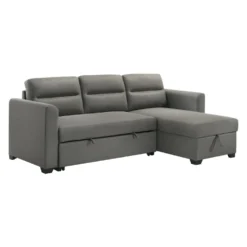 Sectionnel convertible et réversible avec rangement - gris