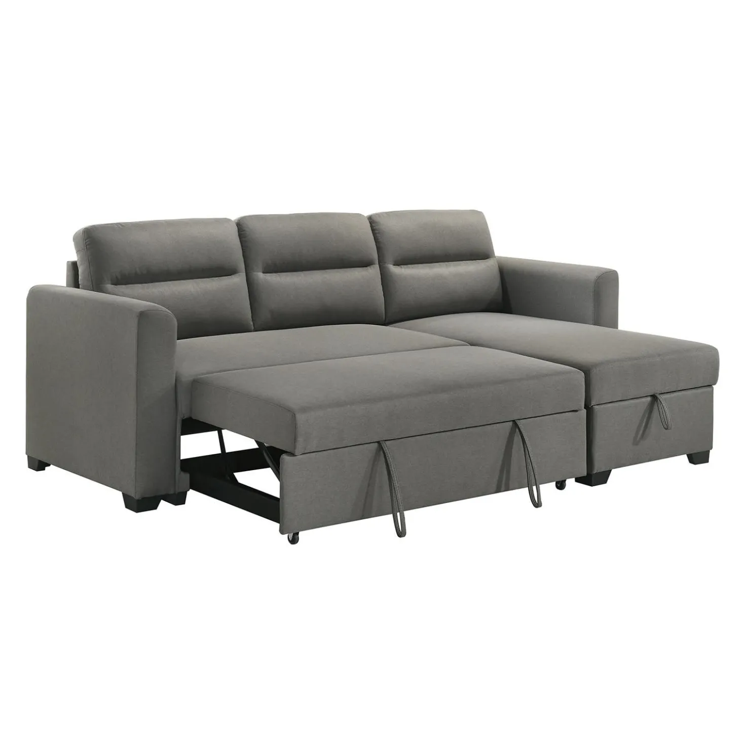 Sectionnel convertible et réversible avec rangement - gris