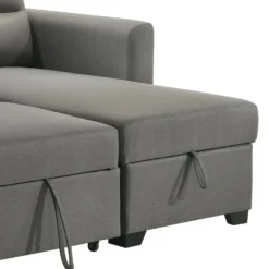 Sectionnel convertible et réversible avec rangement - gris