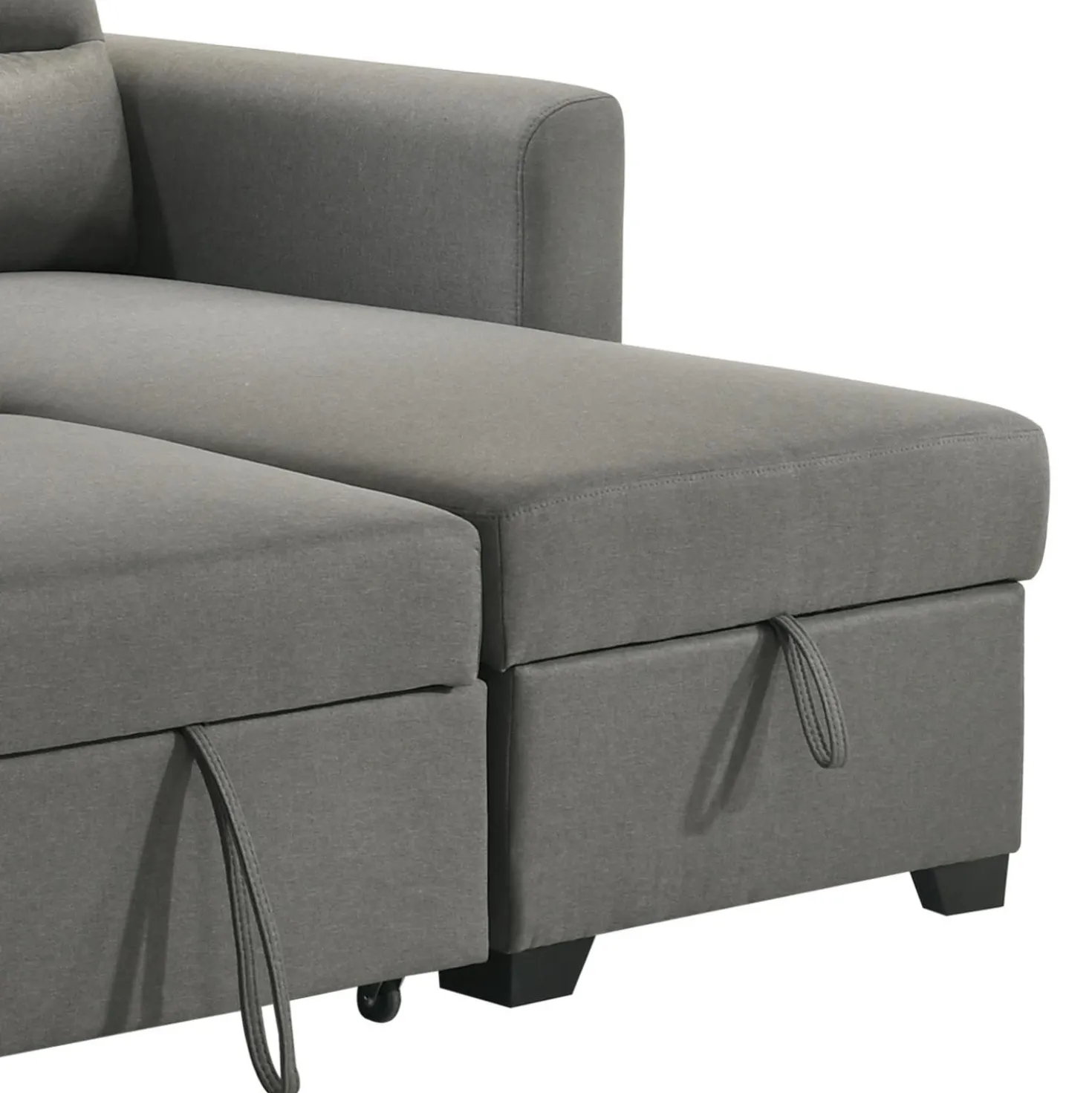 Sectionnel convertible et réversible avec rangement - gris