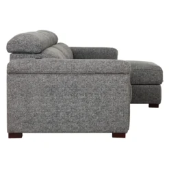 Sectionnel convertible électrique à sièges coulissants et chaise longue avec rangement