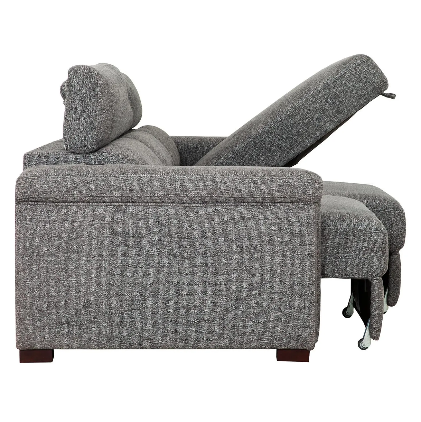 Sectionnel convertible électrique à sièges coulissants et chaise longue avec rangement