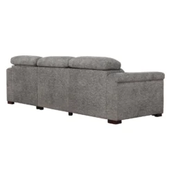 Sectionnel convertible électrique à sièges coulissants et chaise longue avec rangement