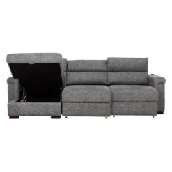 Sectionnel convertible électrique à sièges coulissants et chaise longue avec rangement