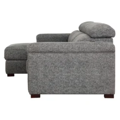 Sectionnel convertible électrique à sièges coulissants et chaise longue avec rangement