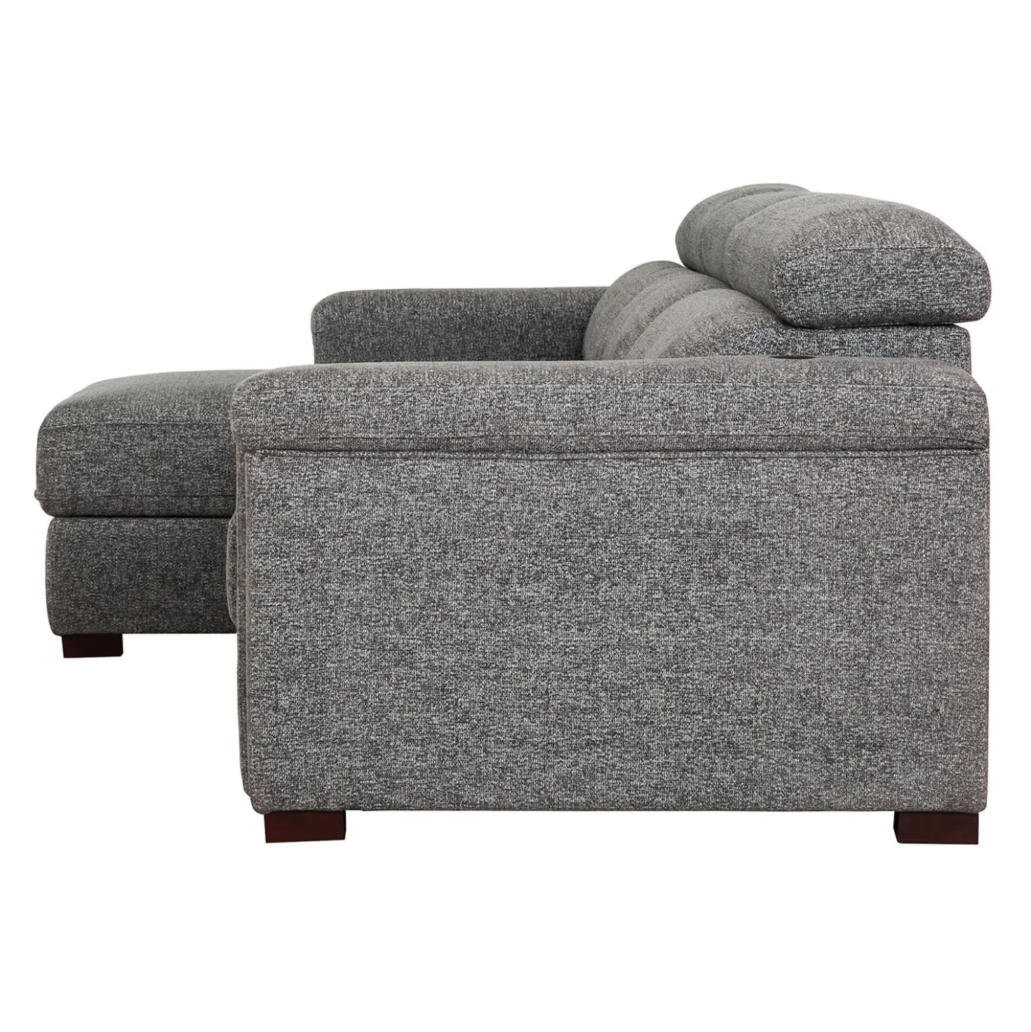 Sectionnel convertible électrique à sièges coulissants et chaise longue avec rangement
