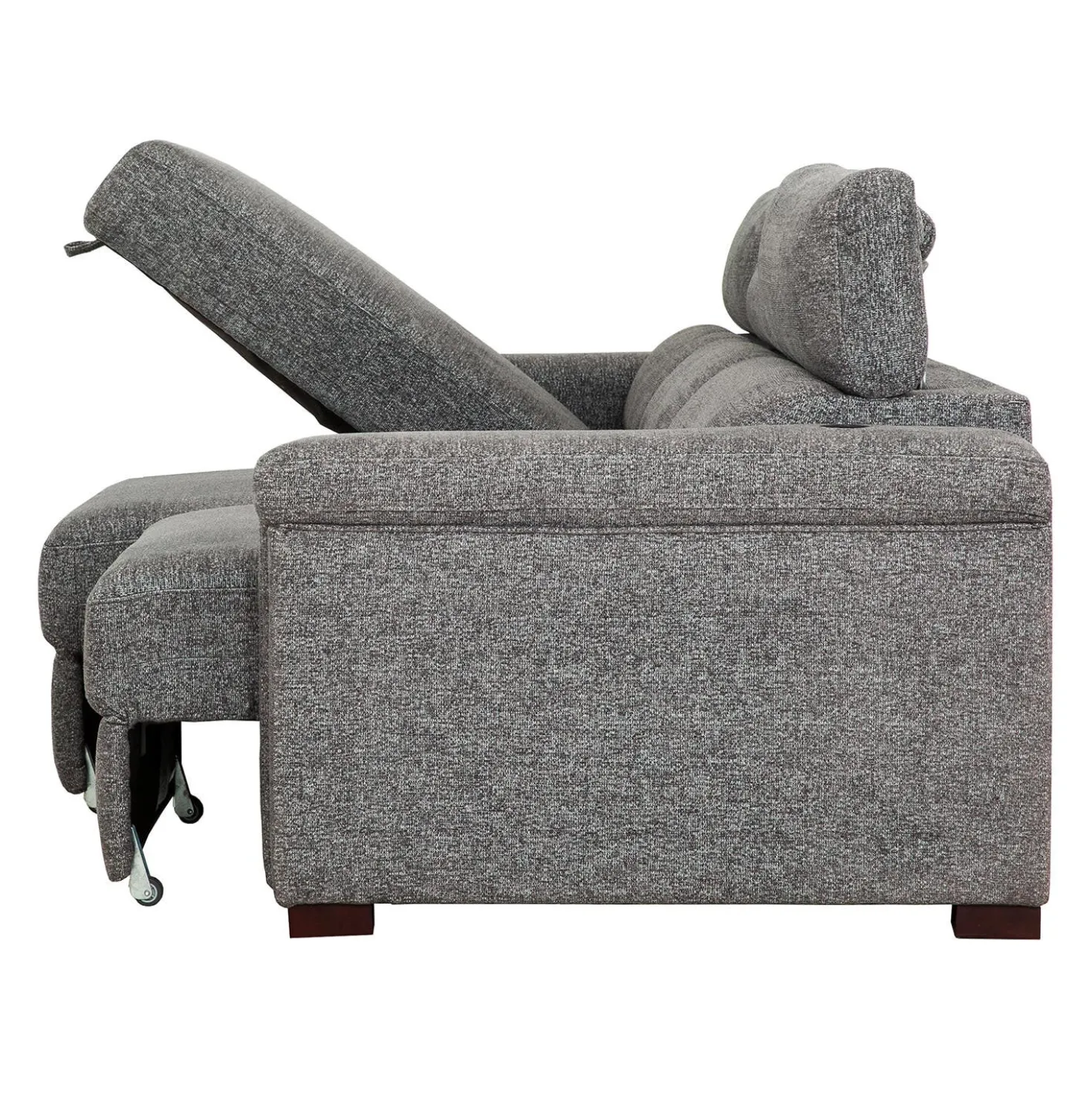 Sectionnel convertible électrique à sièges coulissants et chaise longue avec rangement