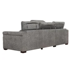 Sectionnel convertible électrique à sièges coulissants et chaise longue avec rangement