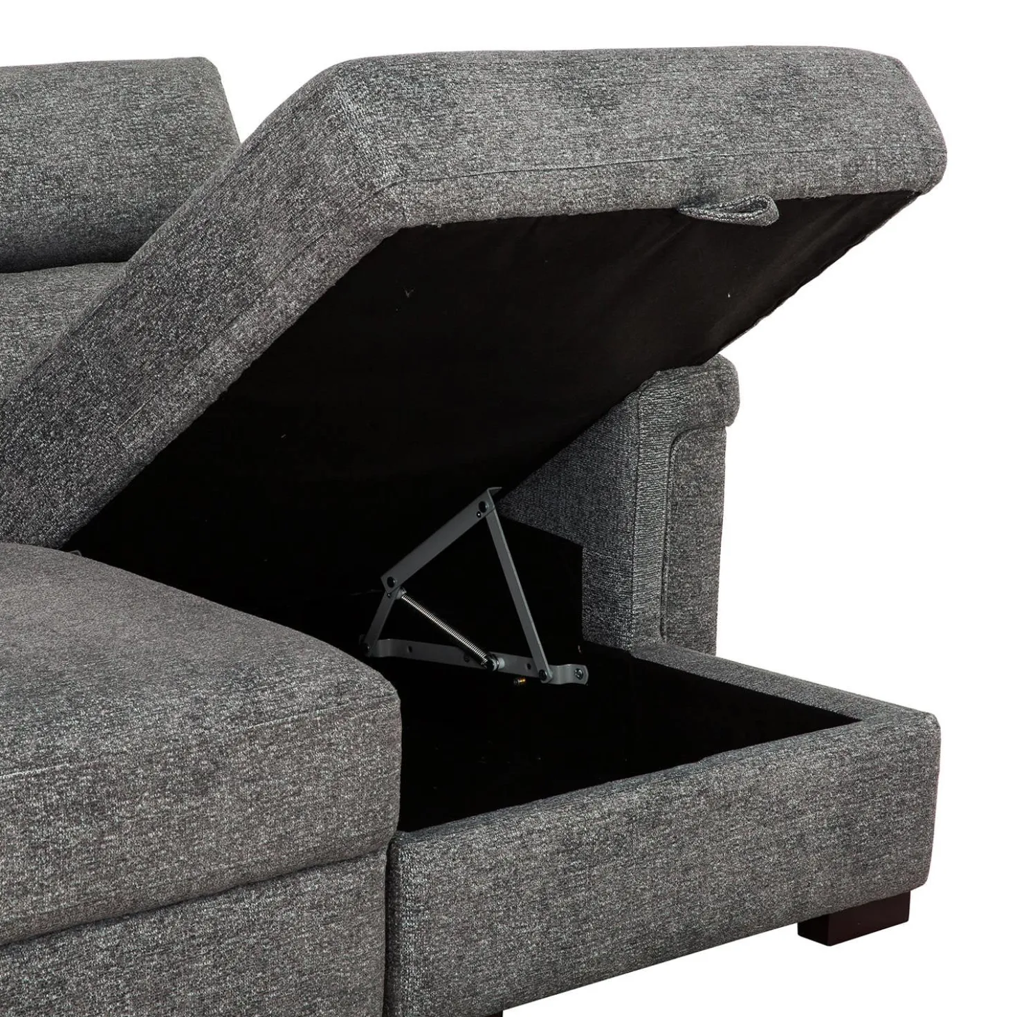 Sectionnel convertible électrique à sièges coulissants et chaise longue avec rangement