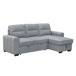 Sectionnel convertible réversible avec chaise longue et rangement