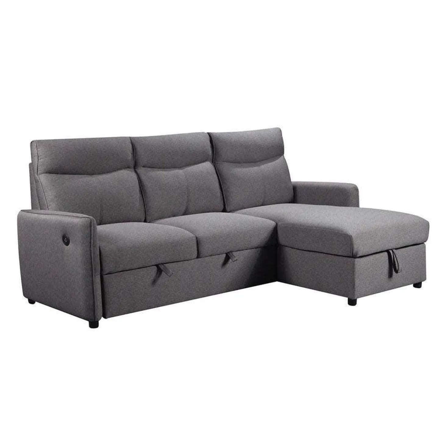 Sectionnel convertible réversible avec prises USB