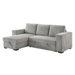 Sectionnel convertible réversible en velours côtelé avec rangement