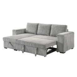 Sectionnel convertible réversible en velours côtelé avec rangement