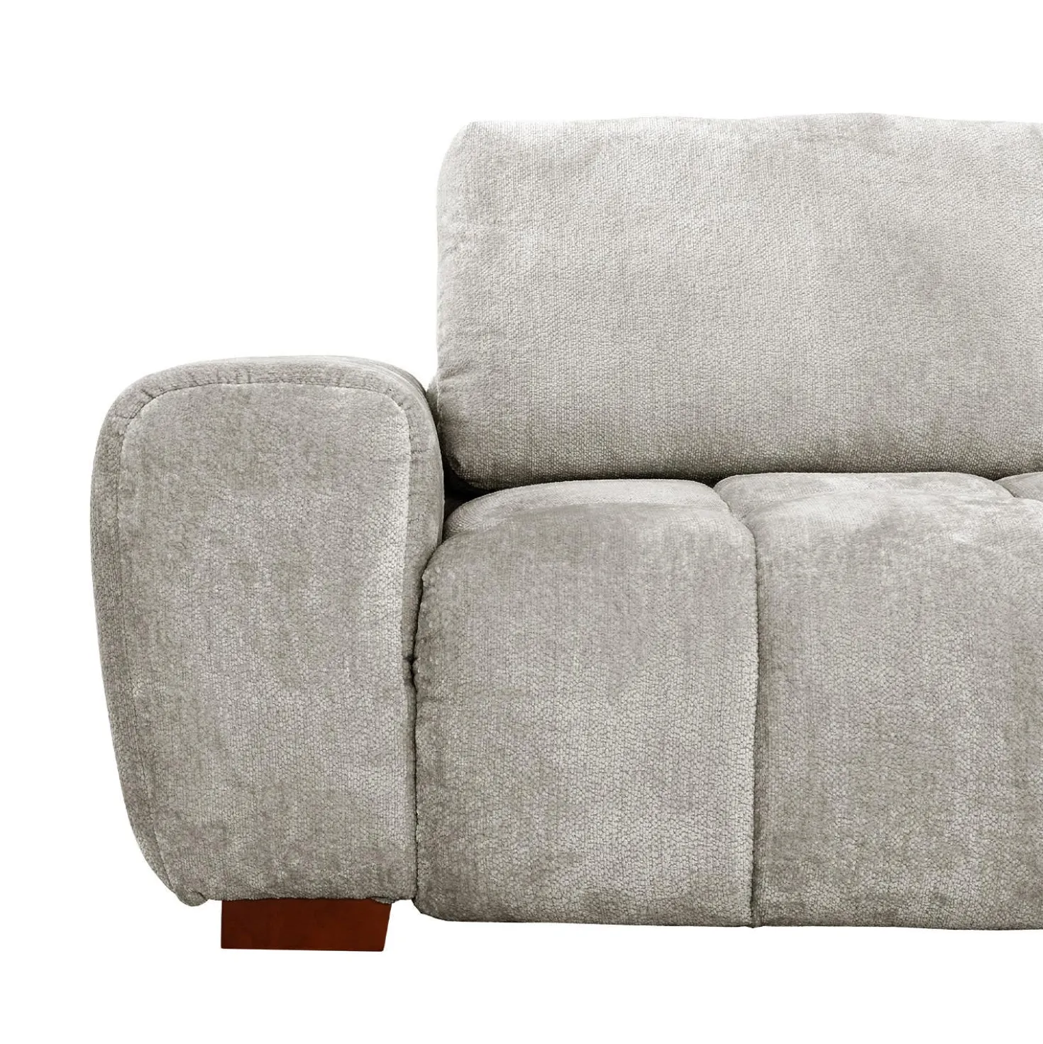 Sectionnel de style guimauve avec chaise longue à droite - gris