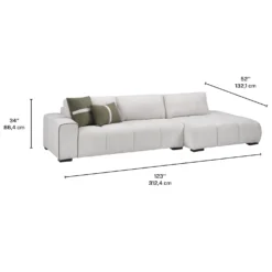 Sectionnel de style guimauve avec chaise longue à droite