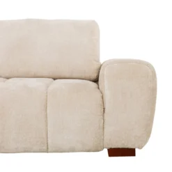Sectionnel de style guimauve avec chaise longue à gauche - crème