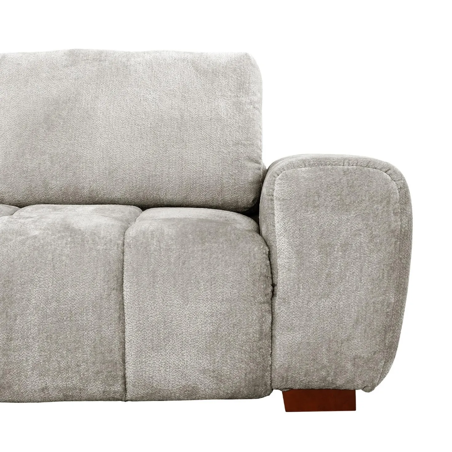 Sectionnel de style guimauve avec chaise longue à gauche - gris