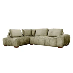 Sectionnel de style guimauve avec chaise longue à gauche - sauge