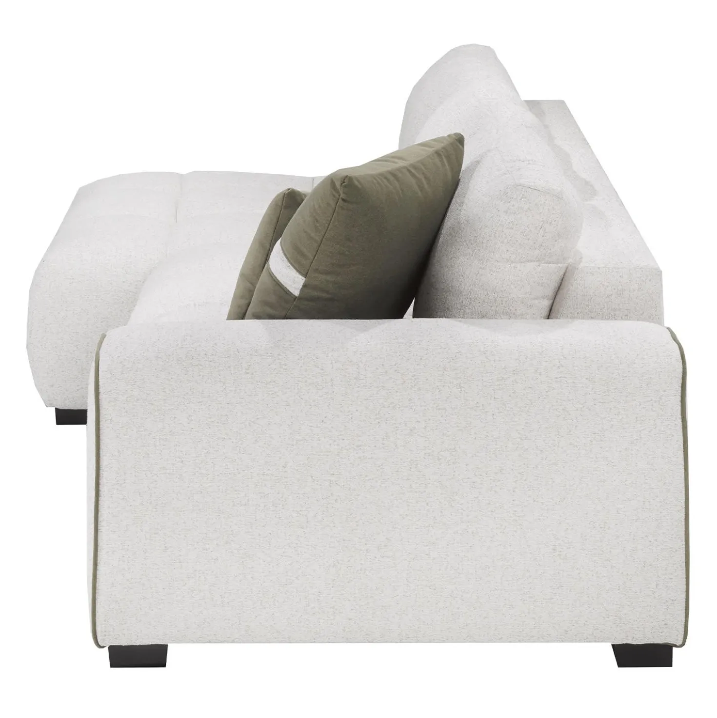 Sectionnel de style guimauve avec chaise longue à gauche