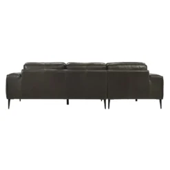 Sectionnel en cuir véritable avec chaise longue à gauche