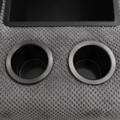 Sectionnel-lit inclinable électrique gris avec console - 6 mcx